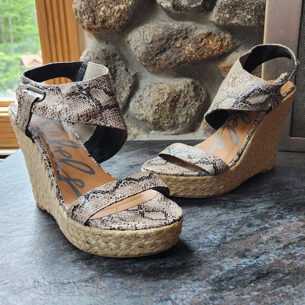 Rebels Kabuki Wedge Snakeskin Sandal Size 7.5